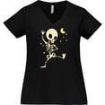 thumbnail image 3 of Inktastic Cute Dancing Skeleton Women's Plus Size V-Neck T-Shirt, 3 of 5