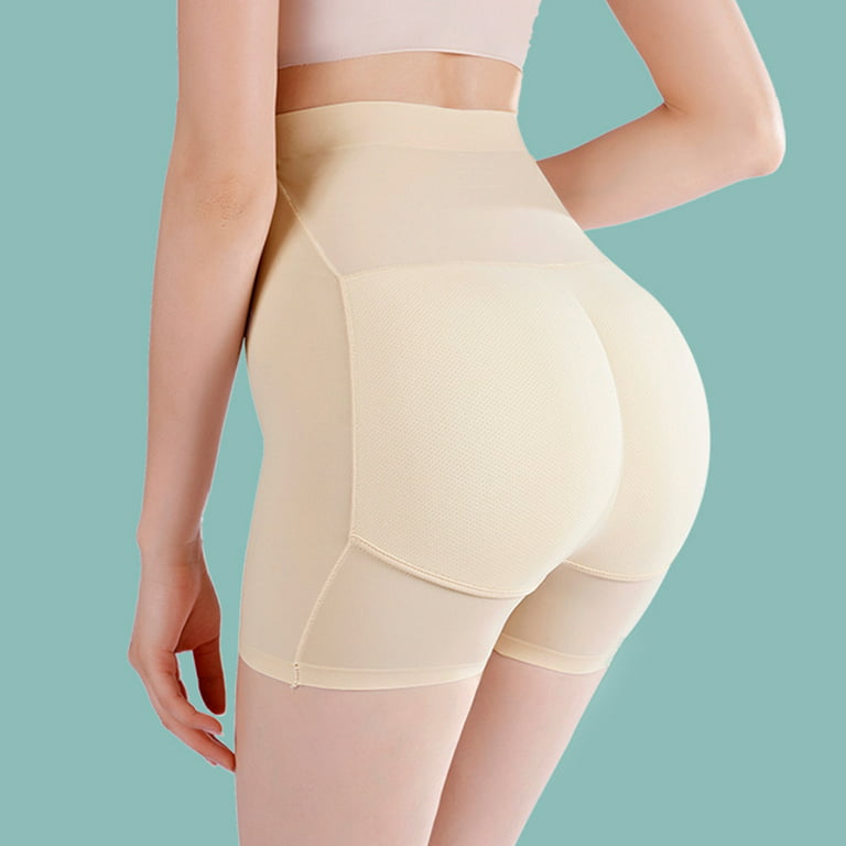 OVBMPZD Women's High Waist Butt Lifting Buttock Pants Slim-Fit Body Shaping  Pants Shapewear Bottoms Beige L