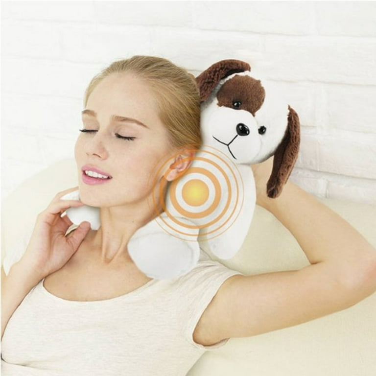 Health Touch Sloth Vibrating Neck Massager Plush Travel Vibrating Neck  Pillow