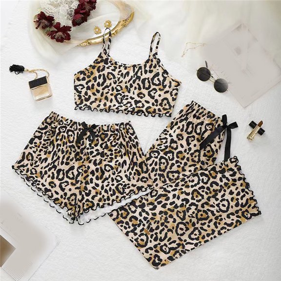 WCJM Womens Pajama Sets Tank Top and Shorts Pj Set 2 Piece Soft Sleeveless Lounge Set Womens Summer Pajamas Women E Printing Sleepwear Set Pajamas Sleeveless Shorts Underwer Slim Sleepwear Set