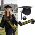 thumbnail image 4 of CaiYueKe Graduation Headband and Shoulder Straps for Congrats Grad Party Supplies Bachelor Cap Headband with Doctoral Hat Black Sash Satin Tassels Tiaras for Graduation Party Dress up Favor Photo, 4 of 4