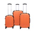 thumbnail image 1 of 3 Pièces Sac de Voyage Sac à Dos Valise Trolley Orange, 1 of 7