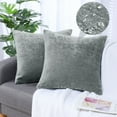 thumbnail image 2 of Unique Bargains Set of 2 Soft Water Repellent Throw Pillow Covers Light Gray 20x20 Inch, 2 of 8