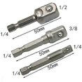 thumbnail image 1 of Chrome Vanadium Steel Socket Adapter Hex Key Handle to 1/4 3/8 1/2 Extended Drill Bar Hex, 1 of 5