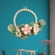 thumbnail image 3 of Guirnalda de madera rústica Sunnimix bohemia con flores Decoración de fondo de primavera rosa, 3 of 8