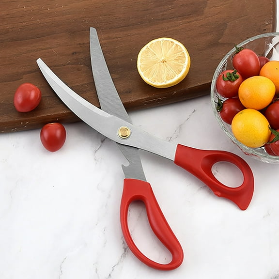 Stainless Steel Multi-Purpose Scissors with Non-Slip Grip, 24x8.3cm Kitchen & Craft Scissors for Food, Paper, Fabric Cutting - 1-Pack