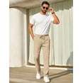 thumbnail image 4 of COOFANDY Mens Casual Pants Elastic Waist Chino Pants Lightweight Drawstring Pants with Pockets, 4 of 6