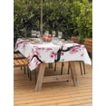 thumbnail image 3 of Outdoor Tablecloth with Umbrella Hole for Patio/Picnic/Party/Camping, Pink Flowers Waterproof Table Cloth Rectangle Table Cover Washable, Pink Blossoms Botanical Floral Branches (60"x 84"), 3 of 8