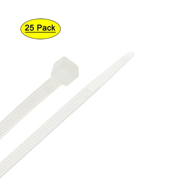Uxcell 16 inch 0.2 inch White Nylon Cable Ties Self-Locking Zip Ties Nylon White 25 Pack