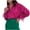 Hot Pink, variant on LEAVINGSUO Long Sleeve Shirts for Women, Fall Womens Tops Women's Fashion Loose Long Sleeve Blouse V-Neck Casual Pullover Tops Blouses