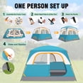 thumbnail image 6 of COBIZI 6 Person Tent for Camping with Waterproof Rainfly,EZ Set up Tent Windproof Instant Family Cabin Camping Tent with Mesh Door & Ventilation Windows for Beach Camping Hiking Backpacking,Blue, 6 of 8