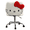 White, variant on Impressions Vanity Hello Kitty Swivel Vanity Chair, Sherpa Upholstery, 360 Degree Rolling Wheels, White