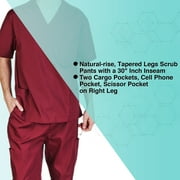 M&M SCRUBS Solid Men Scrub Set, Men Medical Uniforms 201- (BURGUNDY)