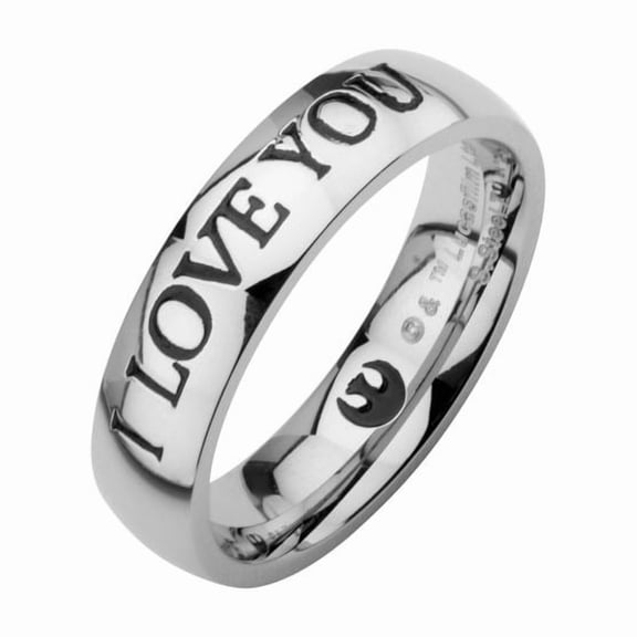 Stainless Steel Star Wars ""I LOVE YOU"" Ring. Size 7