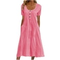 thumbnail image 1 of Robe d'Été Décontractée à Œillets pour Femmes, Robe Maxi Brodée Boho, Robe Longue Plissée, Vêtements Tendance pour Vacances à la Plage 2025, 1 of 6