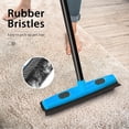 thumbnail image 2 of czcpp-Carpet Broom Rake with Squeegee, Rubber Pet Hair Brush with 52.8 inches Long Handle, Silicone Fur Scraper Removal Tool with Detailing Lint Comb for Rug, Tile, Hardwood Floor Cleaning (Blue), 2 of 4