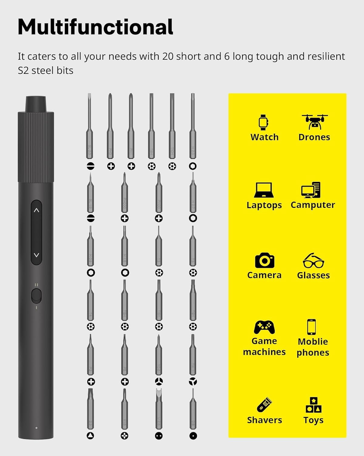 HOTO 48 in 1 Electric Precision Screwdriver Set, Electronics Repair Tool Kit for Phones, Laptops, Computer