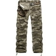 thumbnail image 1 of Pantalones largos de camuflaje para hombre, multibolsillos, lavados, cargo, para exteriores, informales, largos, de algodón y poliéster., 1 of 2