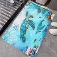 thumbnail image 2 of Sea Turtle Bathroom Rugs, Blue Ocean Underwater Turtle Octopus Fish Coral Beach Bath Mat, Marine Life Aquatic Plant Coastal Nautical Outdoor Rug, Soft Non Slip Floor Rugs for Living Room, 17x29, 2 of 5