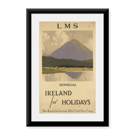 Framed Art Print, Ireland Donegal Vintage Travel Poster by Vintage Travel Poster, 11-7/8" x 17-7/8"