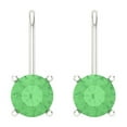 thumbnail image 3 of Clara Pucci 1 ct Brilliant Round Cut Drop Dangle VVS1 Genuine Conflict free Green Zircon Solid 14K White Gold Designer Everyday Earrings Lever Back, 3 of 5