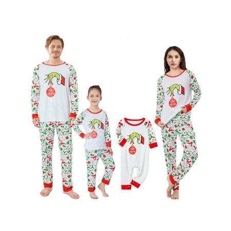 

Ma&Baby Family Christmas Pjs Matching Sets Pajamas for Family Xmas Cartoon Sleepwear Set