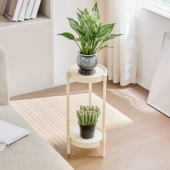 Plant Stand Indoor Tall, Round Plant Stand for Indoor Multiple Plants, Plastic Flower Pot Stands Outdoor Holders Plant Shelf Display Rack for Balcony Living Room, 3 Tier