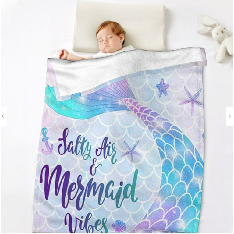 Mermaid Blanket for Girls Women Cute Tail Scales Fuzzy Warm Sherpa Throw 60 X50 in Dreamy Mermaid Design Walmart