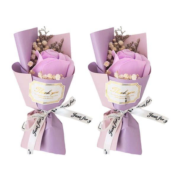 Mini ramo de rosas falsas de girasol, pétalos de flores de jabón hechos a mano, decoración floral artificial, regalo romántico de aniversario, cumpleaños para mujeres, esposas y madres.