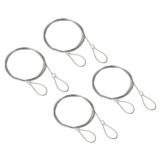 Unique Bargains Stainless Steel Cable, 4 Pack PVC Coated 1/32' Wire Rope for Deck Railing 3.3ft