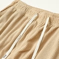 thumbnail image 5 of Yongwang Men's Corduroy Cargo Joggers Pants Drawstring Elastic Waist Pants Casual Tapered Pants with Pockets, 5 of 9