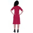 thumbnail image 4 of Moomaya Womens Straight Short Sleeve Dress Plain Casual Relaxed Fit Dresses w/ Pockets, 4 of 7