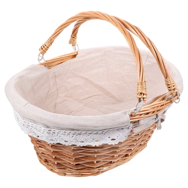 GOOHOCHY Cesta de huevos de mano, cesta para almacenar alimentos, cesta de frutas multifunción, cesta de picnic tejida a mano