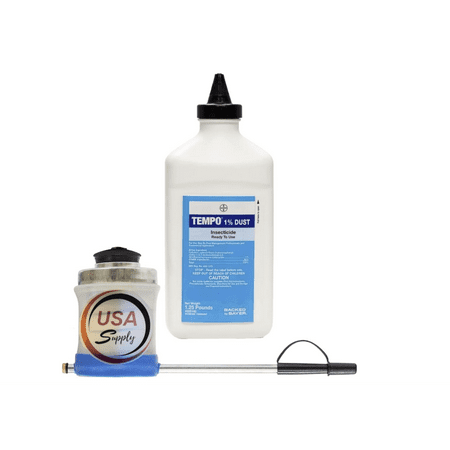 Tempo 1% Insecticidal Dust: Rapid Knockdown & Lasting Defense - Includes USA Supply Puffer