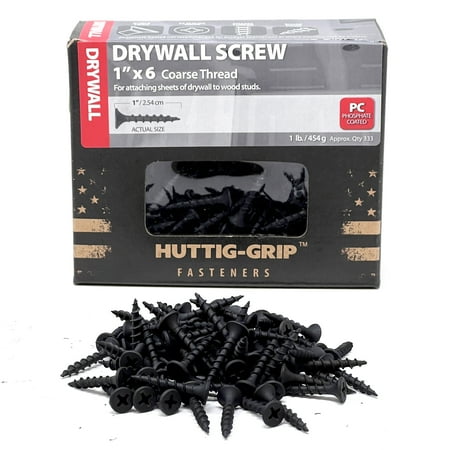 

333 pcs Huttig-Grip 1inch x 6 Drywall Screws Coarse Thread Phillips Drive - 1 lb