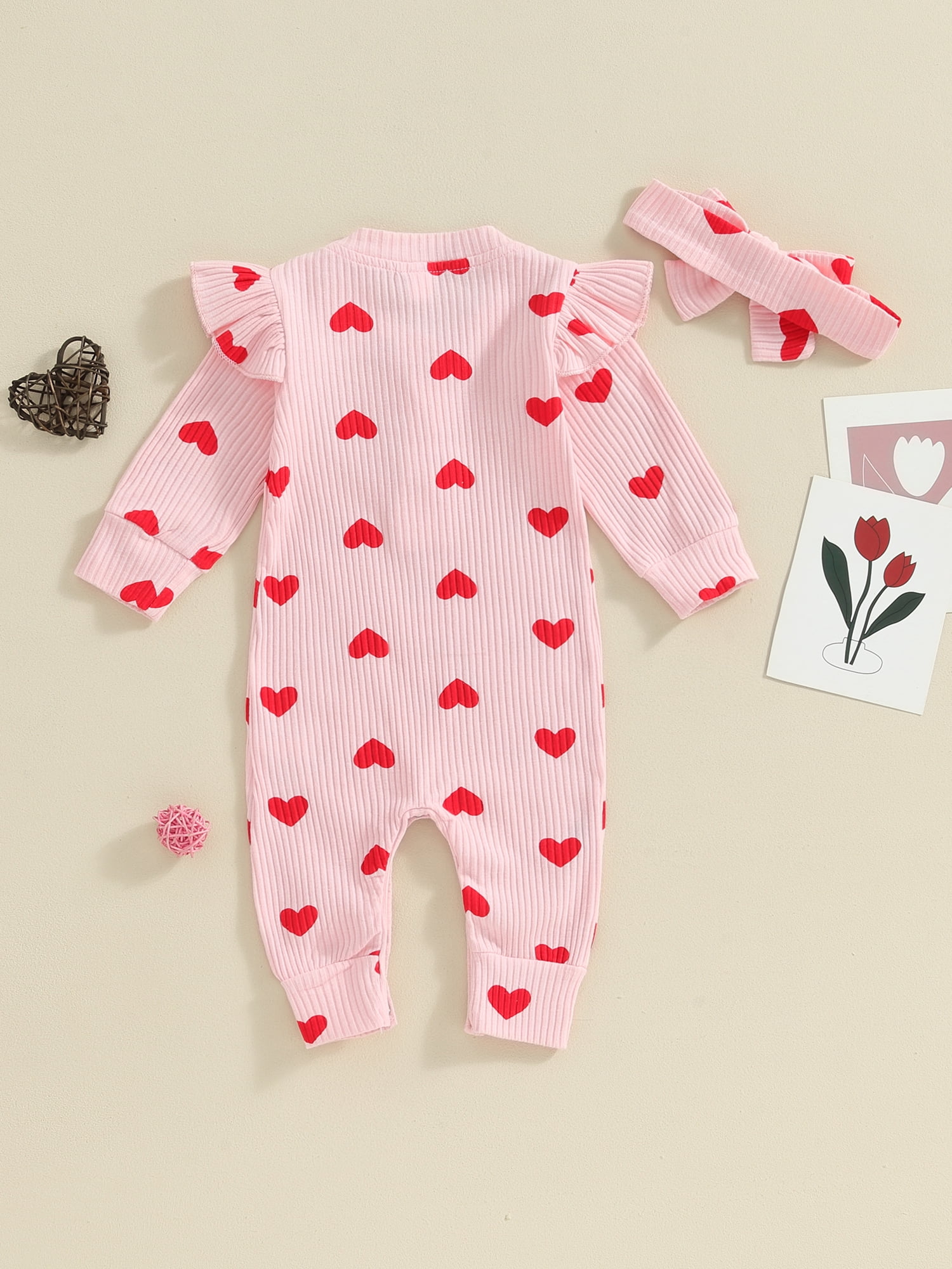 Elippeo Baby Girls Rompers Valentine's Day Clothes 3M 6M 12M 18M