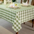thumbnail image 5 of Green and White Gingham Tablecloth, Spring Plaid Waterproof Table Cover for Easter, Indoor Dining, Kitchen Table, Garden Picnic, Washable Rectangle Tablecloth for Home Use, W60 x L84 in, 5 of 8