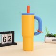 thumbnail image 1 of Taza de viaje para coche de 40oz, taza aislada con pajita de acero inoxidable, taza de café montada en coche, aislamiento al vacío de doble pared, mantiene el frío 24H, 1 of 5