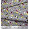thumbnail image 2 of Soimoi Polyester Crepe Fabric Heart,Vehicles & Animals Cartoon Printed Fabric 1 Yard 52 Inch Wide, 2 of 3