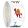 thumbnail image 3 of 100-500 Uds. Pegatinas redondas de dinosaurio de 1 pulgada para niños, pegatinas de recompensa para profesores, suministros escolares, rollo de pegatinas de incentivo de animales para el hogar, 3 of 5