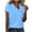 Sky Blue, variant on TKLPEHG Womens Short Sleeve Shirts V-Neck Button Plus Size Tshirt Summer Clothes Solid Color Fashion Loose Short Sleeve T Shirt Lightweight Casual Comfy Blouses (Yellow,S)