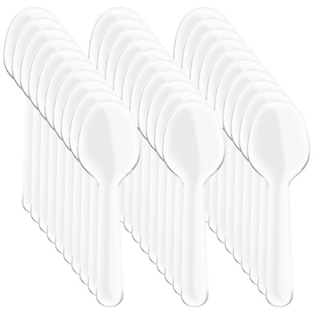 200pcs Disposable Plastic Spoons Plastic Tableware Cutlery Clear Teaspoon Disposable Utensils For Dessert Ice Cream