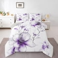 thumbnail image 2 of jejeloiu Vintage Flower Bedding Comforter Set,Modern Minimalist Desgin Twin Comforter Sets,Purple White Bedding Set For Men Women,Ultra Soft Home Decor Reversible,2 Pieces, 2 of 8