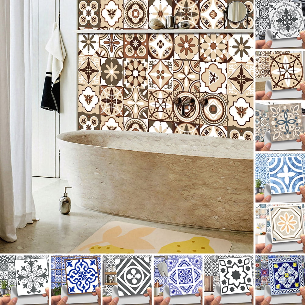 20 Pieces Tile Wall Stickers Moroccan Transfers Mosaic Self-Adhesive Tiles New 