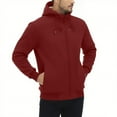 thumbnail image 6 of Lenago Men Fleece-Lined Zip Up Hoodie, Thick Hooded Jacket Winter Warm Athletic Sweatshirt Solid Color Lamb Wool Hooded Hood Pullover Zipper Cardigan Long Sleeves Zipper Pocket Hooded Coat, 6 of 8