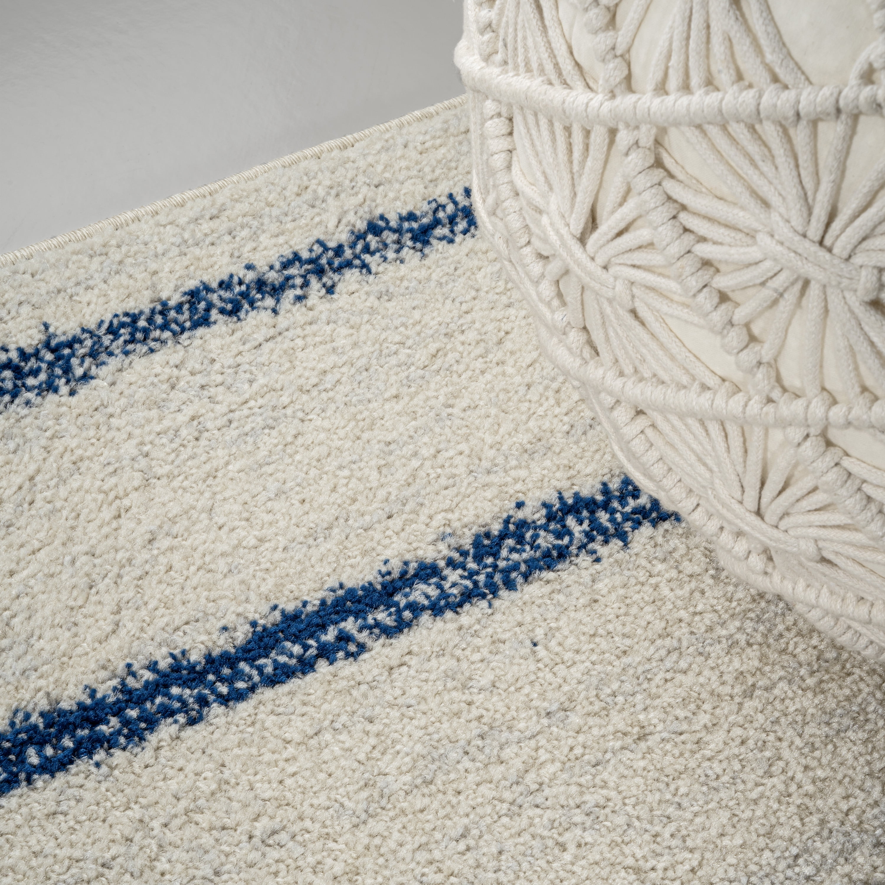 JONATHAN Y MOROCCAN HYPE 2 x 8 Runner Rug, Williamsburg Minimalist Stripe - Cream/Navy, MOH201E-28