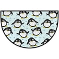 thumbnail image 5 of Cute Penguin Half Round Door Mat, Blue Dot Non-Slip Half Circle Area Rug Doormat Absorbent Washable for Indoor Outdoor Kitchen Bedroom Home Decor 24"x36", 5 of 7