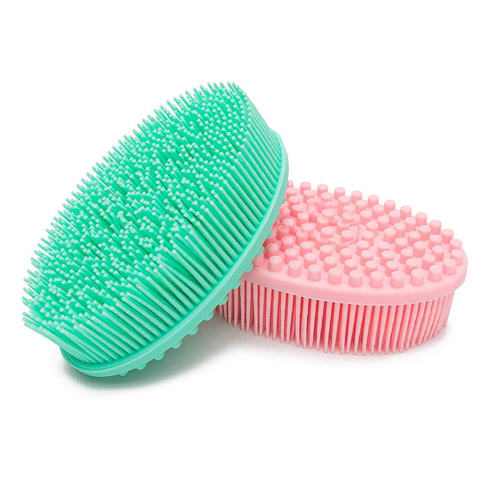 2 Pack Silicone Loofah Body Scrubber, Soft Rubber Loofahs,Sponge ...