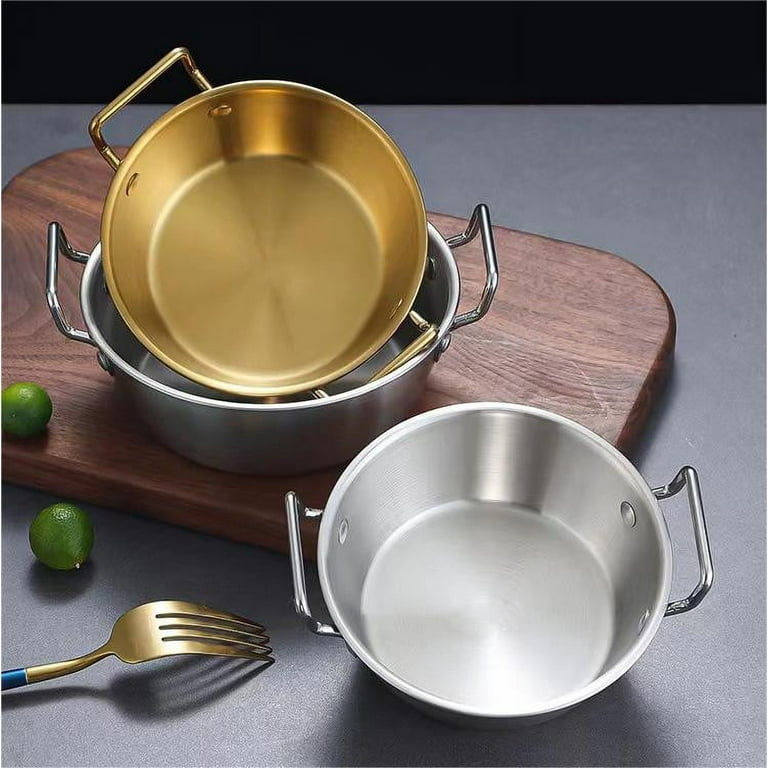 TERGAYEE Stainless Steel Bowls Soup Bowls Snack Metal Bowl with double handle for Ice Cream Salad Noodles Sauces Serving Easy to Clean