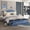 Blue (With Drawers), variant on Memoryfield LED Light Upholstered Bed Frame, Full Size Princess Bed with Fabric Headboard, Features Wood Slats and No Box Spring Needed, Pink